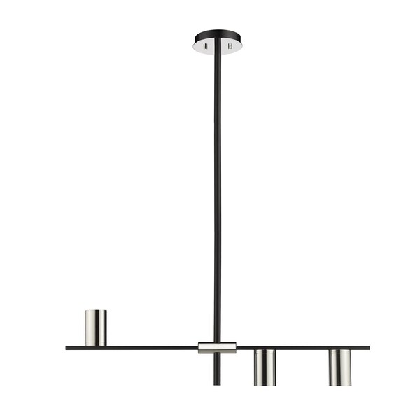 Calumet 3 Light Island/Billiard, Mate Black + Polished Nickel